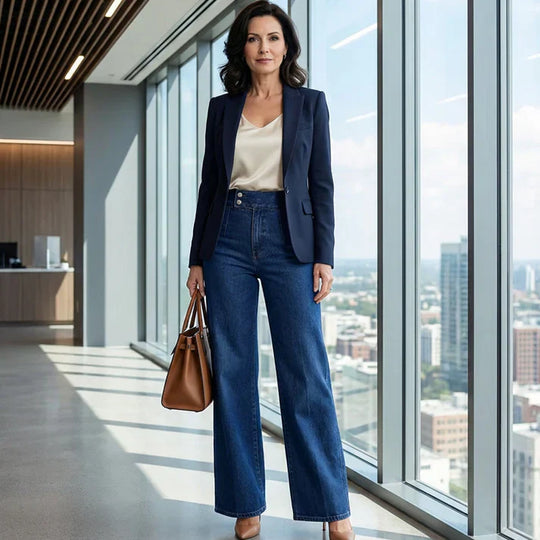 Paula – Jeans de cintura alta y pernera ancha