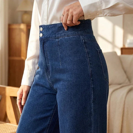 Paula – Jeans de cintura alta y pernera ancha