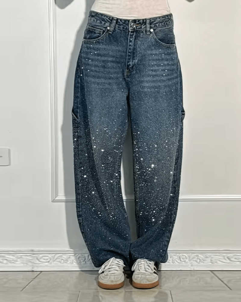 Starlight® | Vaqueros Carpenter Balloon a la moda con purpurina