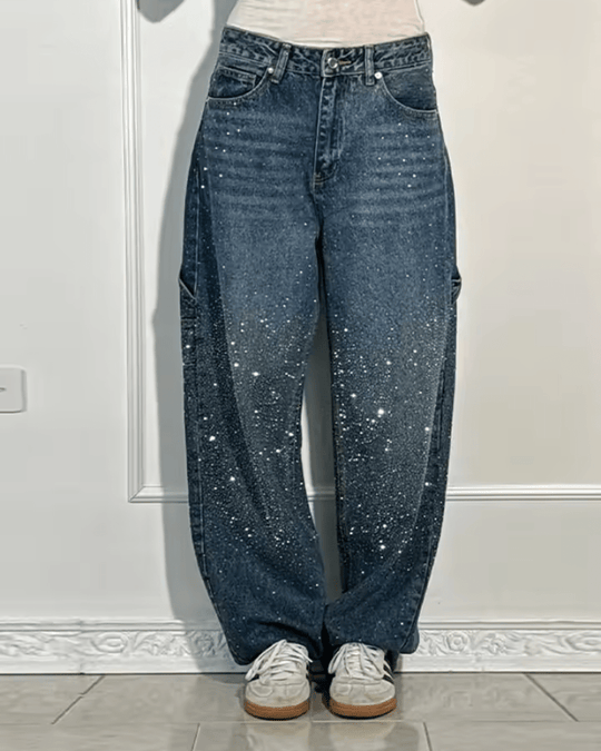 Starlight® | Vaqueros Carpenter Balloon a la moda con purpurina