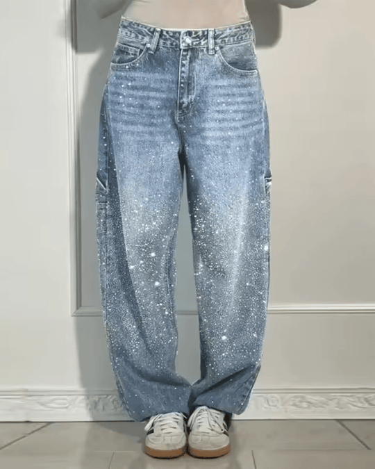 Starlight® | Vaqueros Carpenter Balloon a la moda con purpurina