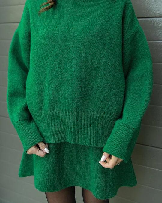 Lara - Conjunto de otoño de punto con jersey y falda